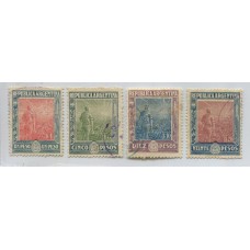 ARGENTINA 1912 GJ 359/62 LOS 4 VALORES DINALES DE LA SERIE LABRADOR, ESTAMPILLAS USADAS U$ 127